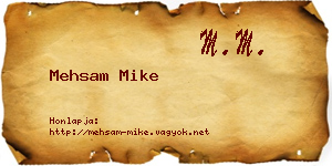 Mehsam Mike névjegykártya